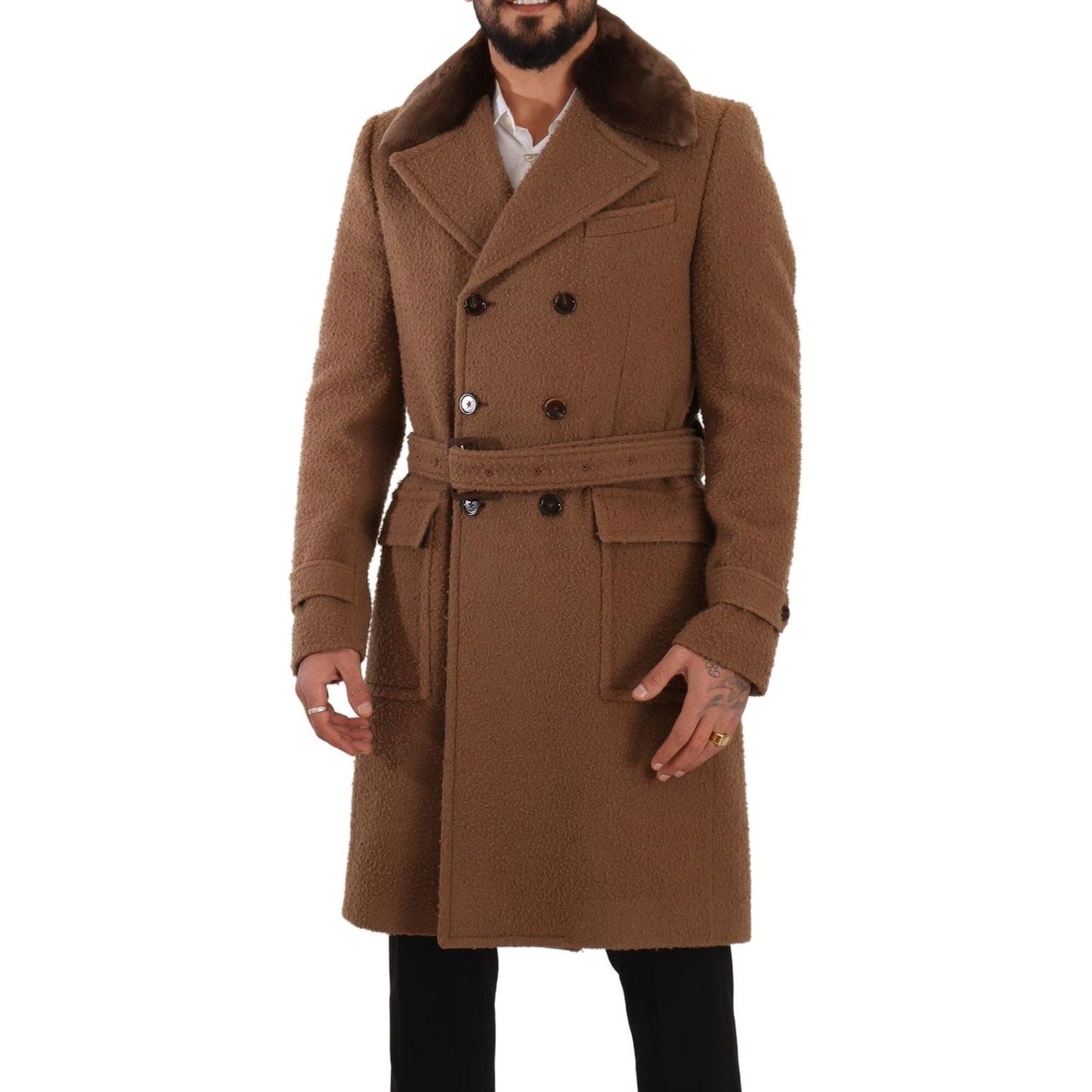 Dolce & Gabbana Elegant Double Breasted Wool Overcoat Dolce & Gabbana