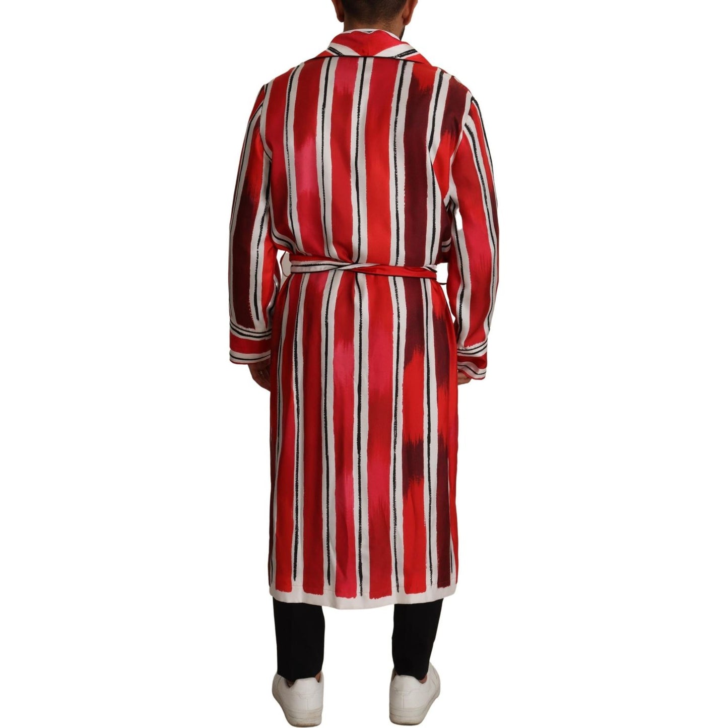 Dolce & Gabbana Chic Striped Silk Sleepwear Robe Dolce & Gabbana