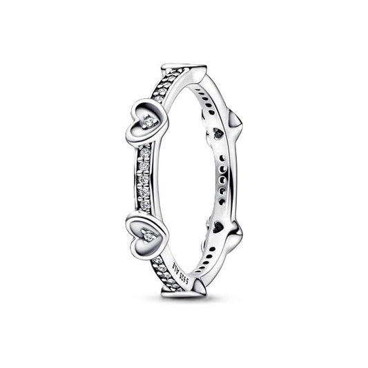 PANDORA JEWELS Mod. RADIANT SPARKLING HEARTS - RING - Size 50 DESIGNER FASHION JEWELLERY PANDORA