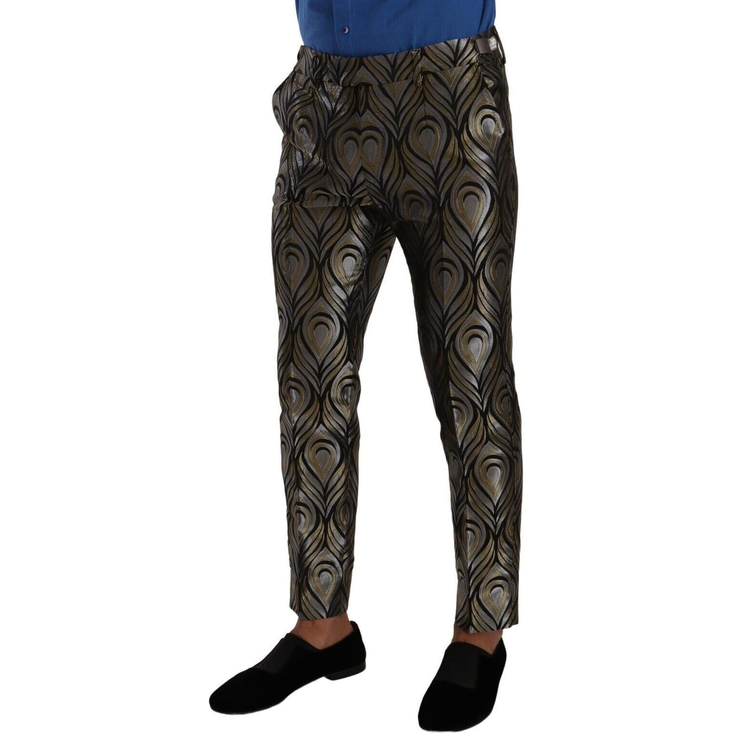 بنطلون رسمي معدني أنيق بقصّة Slim Fit من Dolce &amp; Gabbana