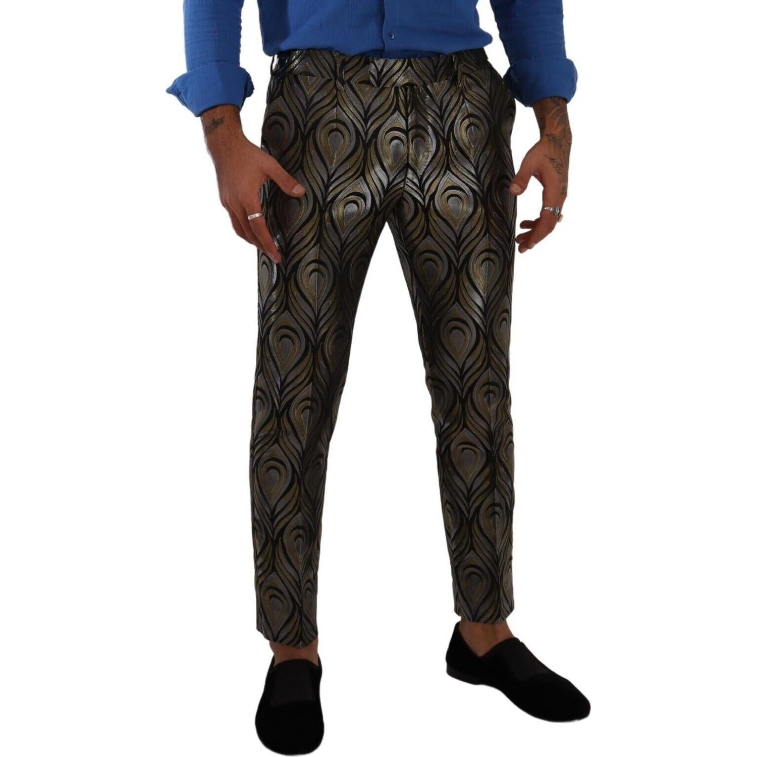 بنطلون رسمي معدني أنيق بقصّة Slim Fit من Dolce &amp; Gabbana