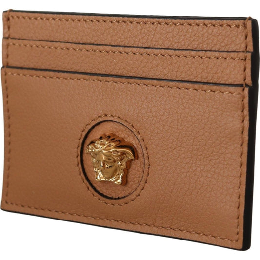 Versace Elegant Medusa Calf Leather Card Holder Versace