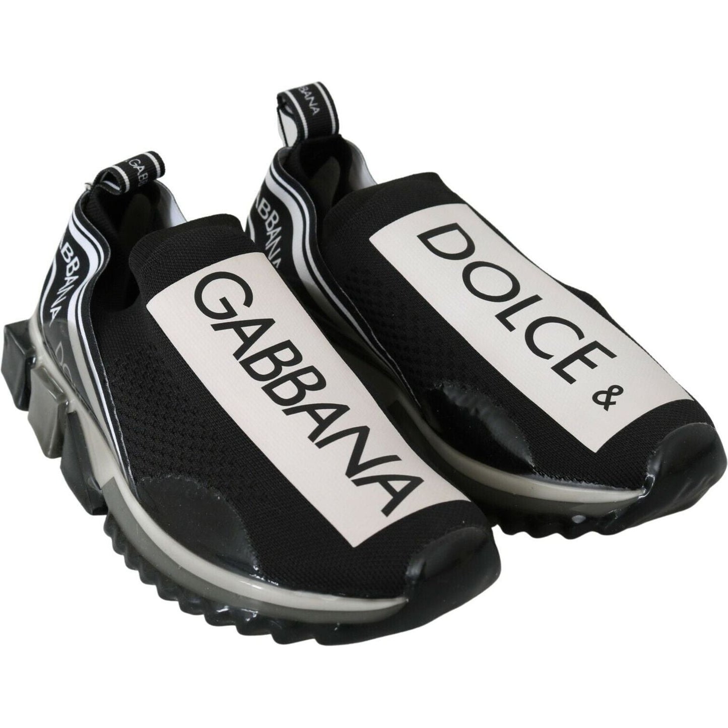 Dolce & Gabbana Black White SORRENTO Sport Stretch Sneakers Dolce & Gabbana