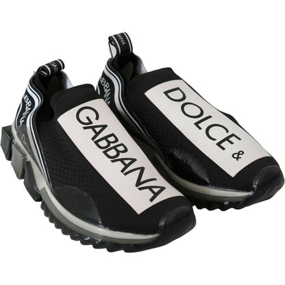 Dolce & Gabbana Black White SORRENTO Sport Stretch Sneakers Dolce & Gabbana