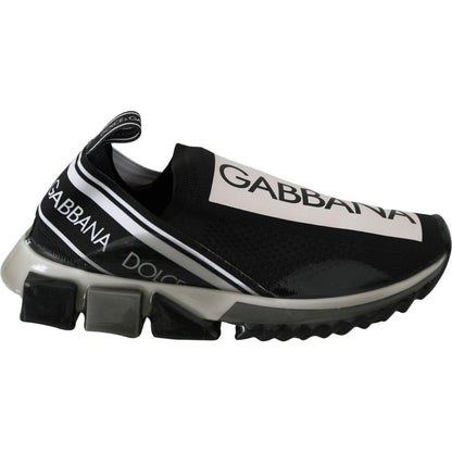 Dolce & Gabbana Black White SORRENTO Sport Stretch Sneakers Dolce & Gabbana