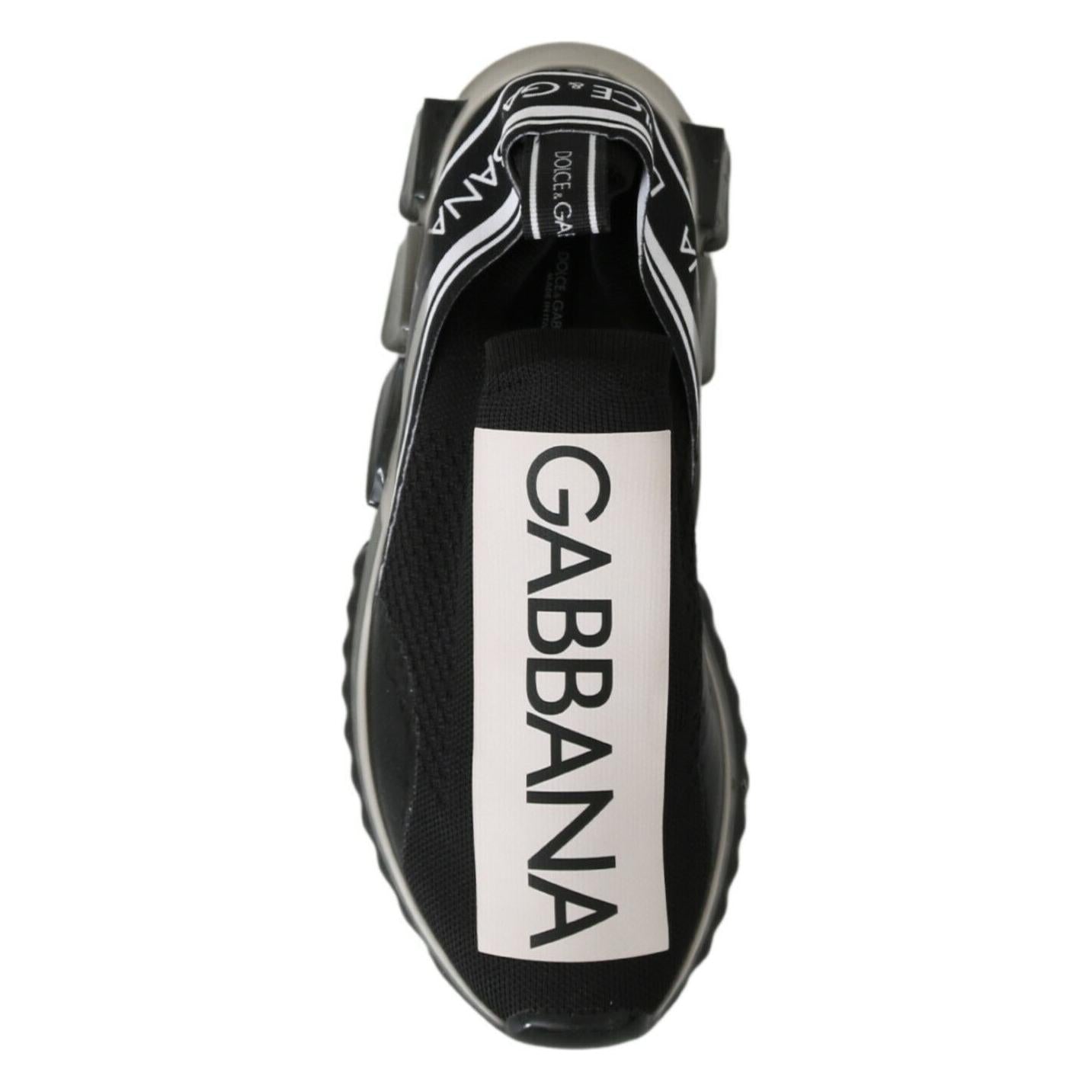 Dolce & Gabbana Black White SORRENTO Sport Stretch Sneakers Dolce & Gabbana