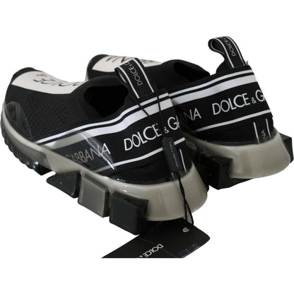 Dolce & Gabbana Black White SORRENTO Sport Stretch Sneakers Dolce & Gabbana