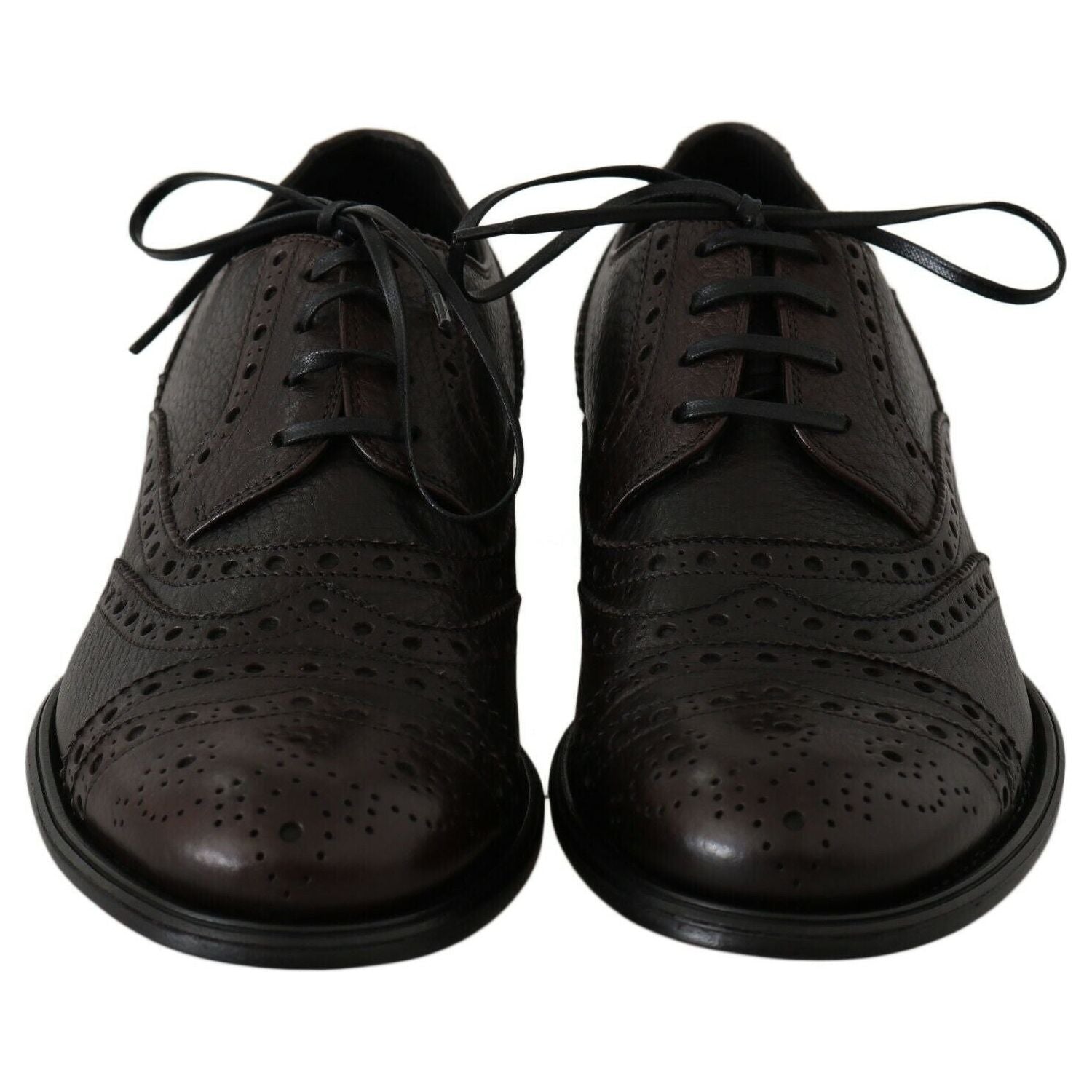 Dolce & Gabbana Brown Leather Wingtip Derby Formal Shoes
