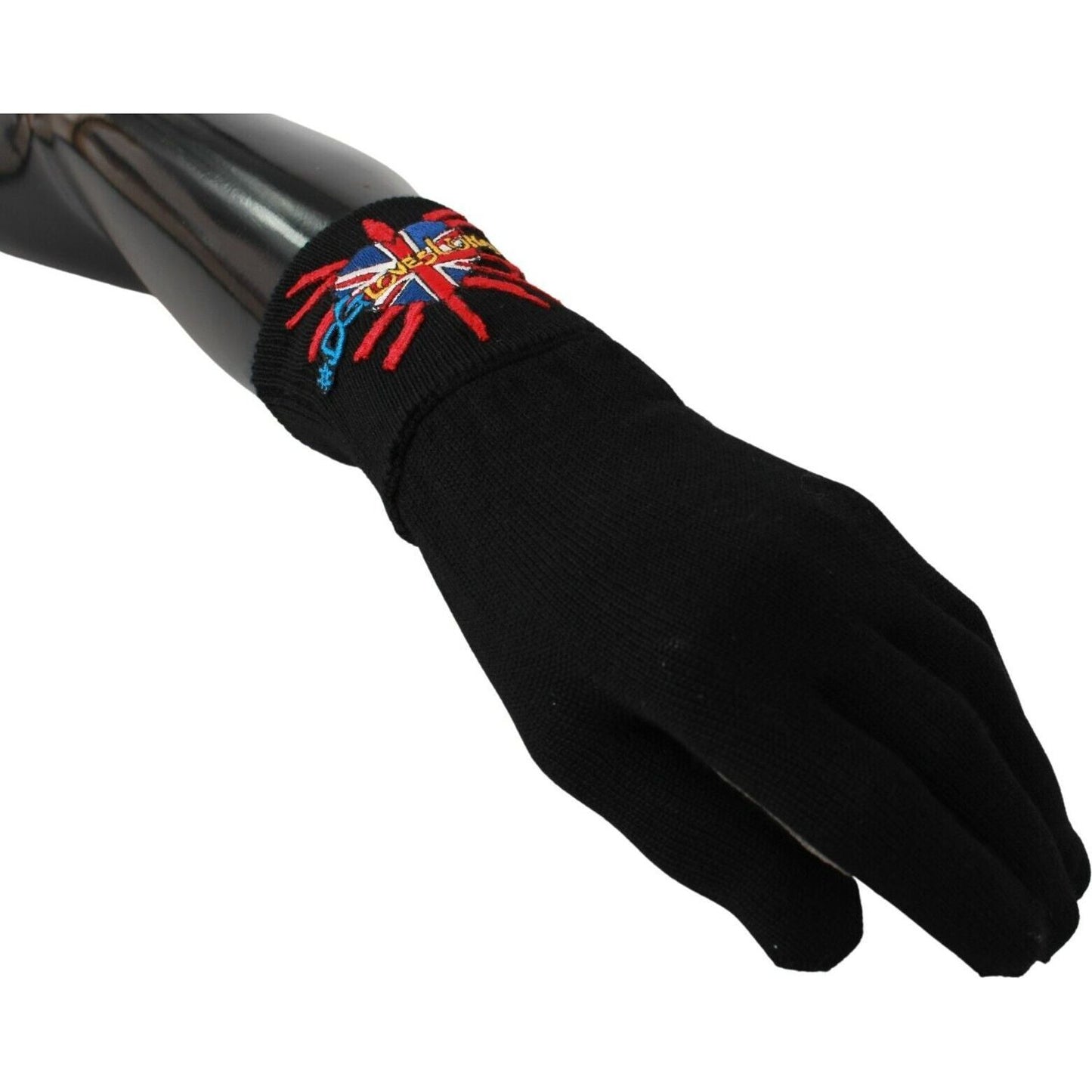 Dolce & Gabbana Elegant Black Virgin Wool Gloves Dolce & Gabbana