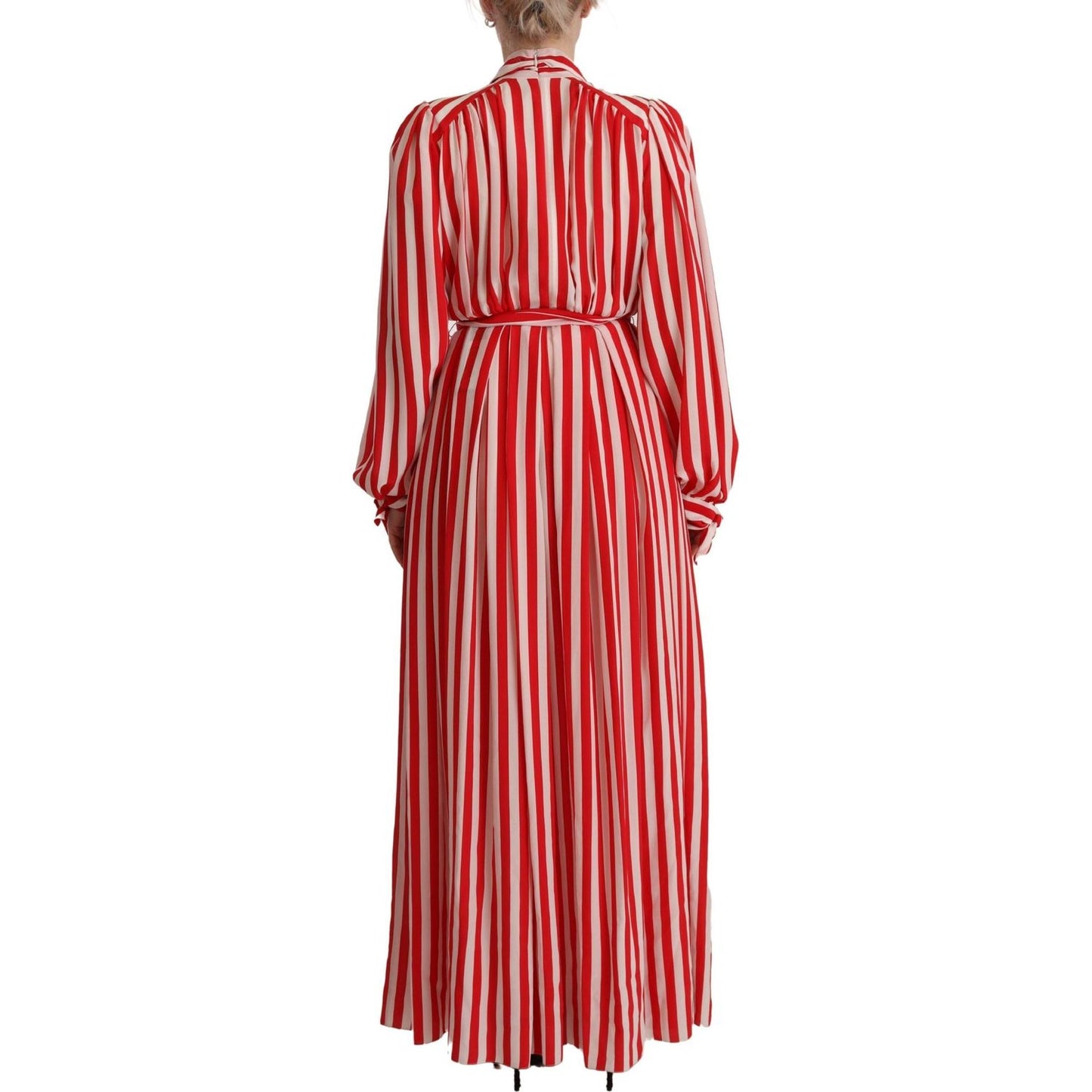 Dolce & Gabbana Elegant Striped Silk Maxi Dress Dolce & Gabbana