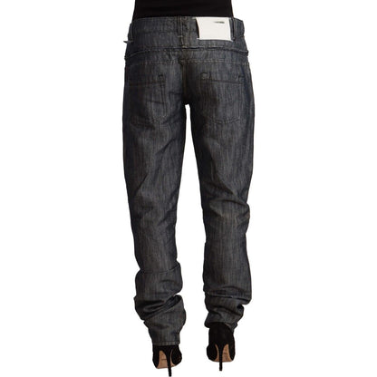 Acht Dark Gray Ramie Mid Wide Waist Straight Denim Jeans Acht