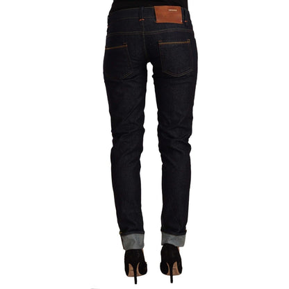 Acht Black Cotton Low Waist Slim Fit Denim Jeans Acht
