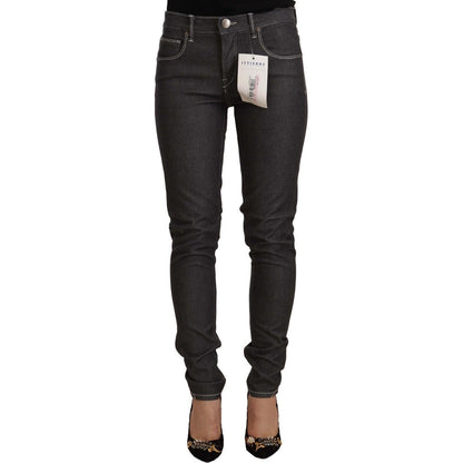 Acht Black Low Waist Skinny Denim Slim Fit Jeans Acht
