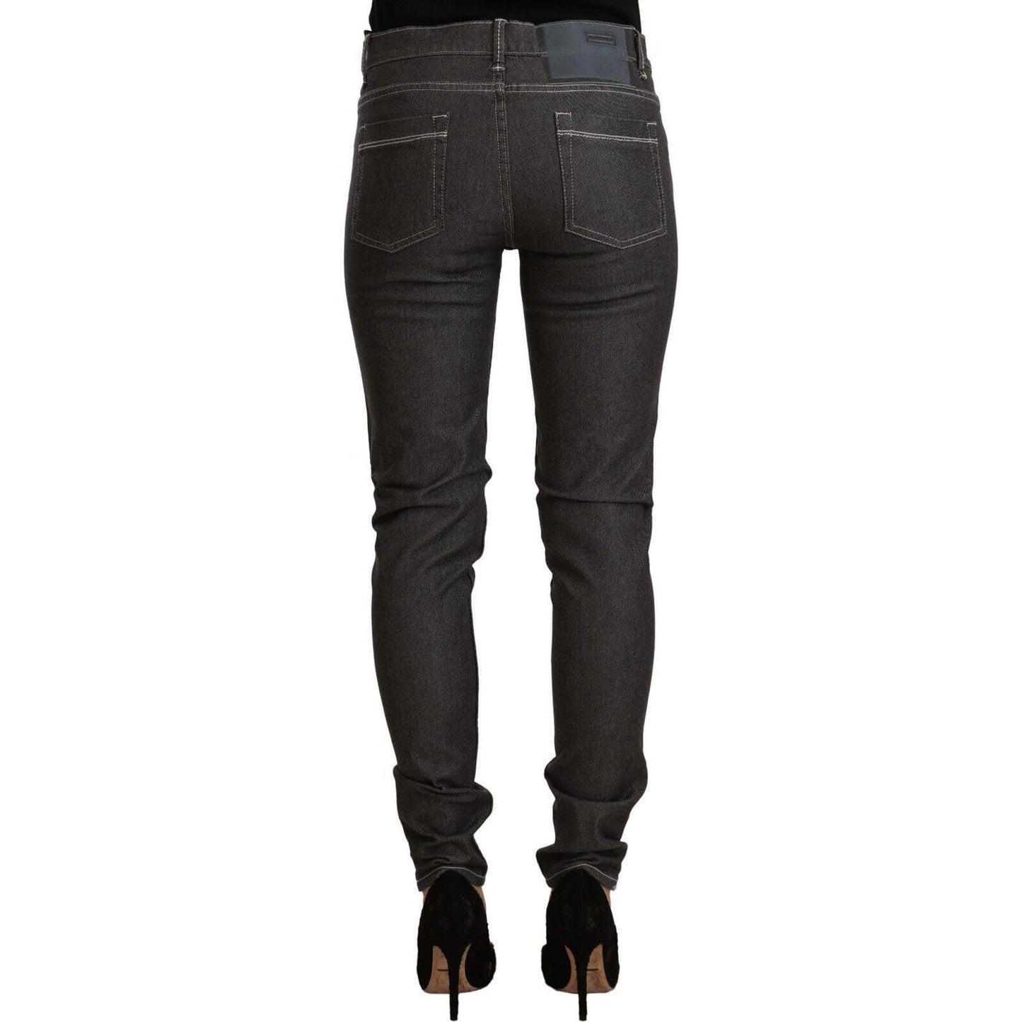 Acht Black Low Waist Skinny Denim Slim Fit Jeans Acht
