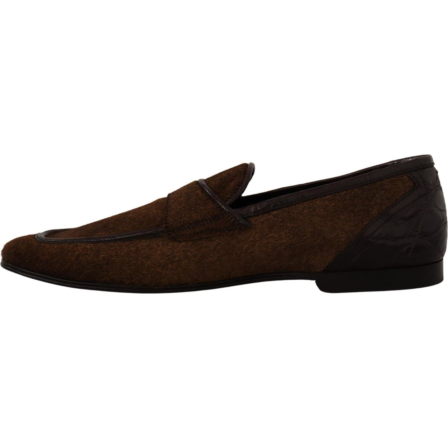 Dolce & Gabbana Shoes Dress Loafers Brown Leather Slip Shoes Dolce & Gabbana