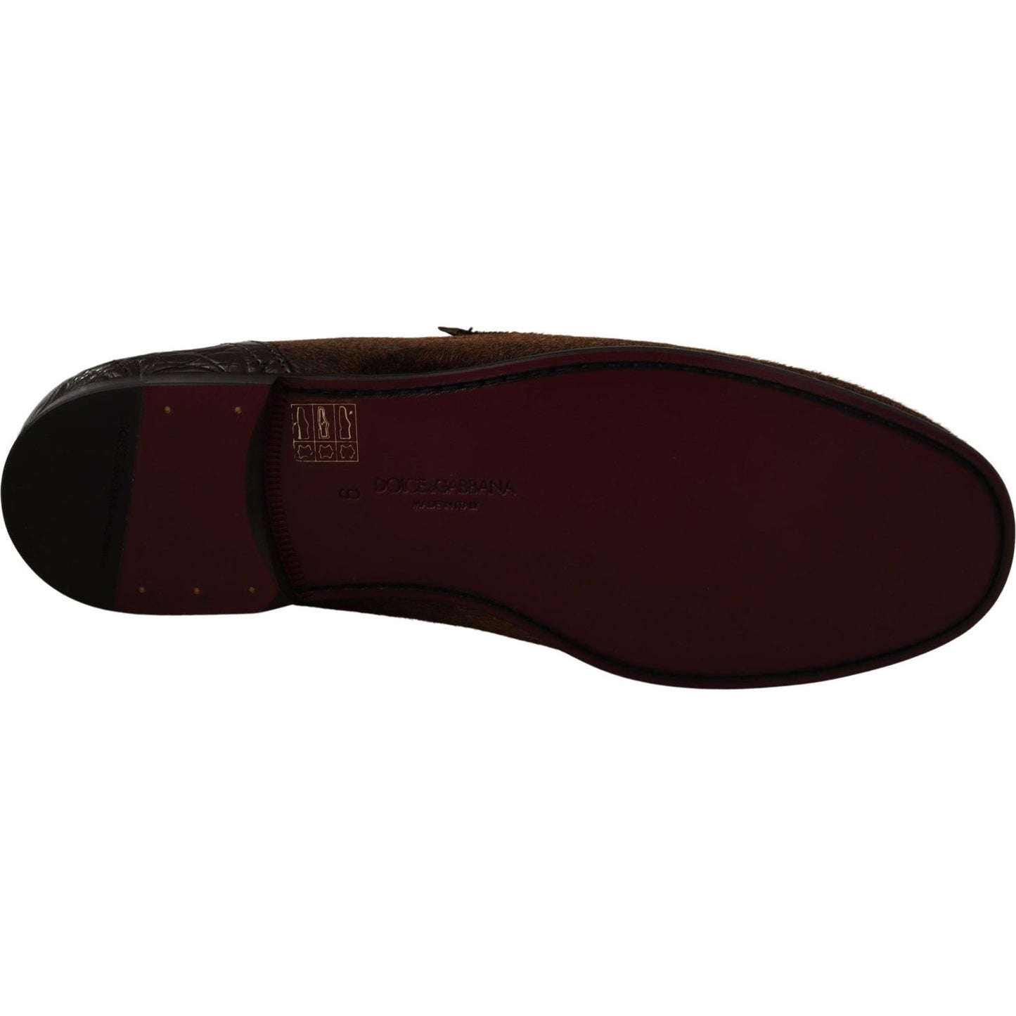 Dolce & Gabbana Shoes Dress Loafers Brown Leather Slip Shoes Dolce & Gabbana
