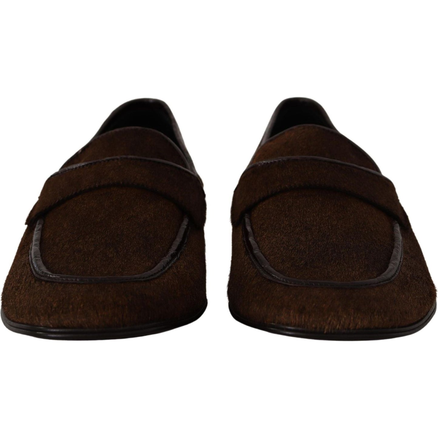 Dolce & Gabbana Shoes Dress Loafers Brown Leather Slip Shoes Dolce & Gabbana