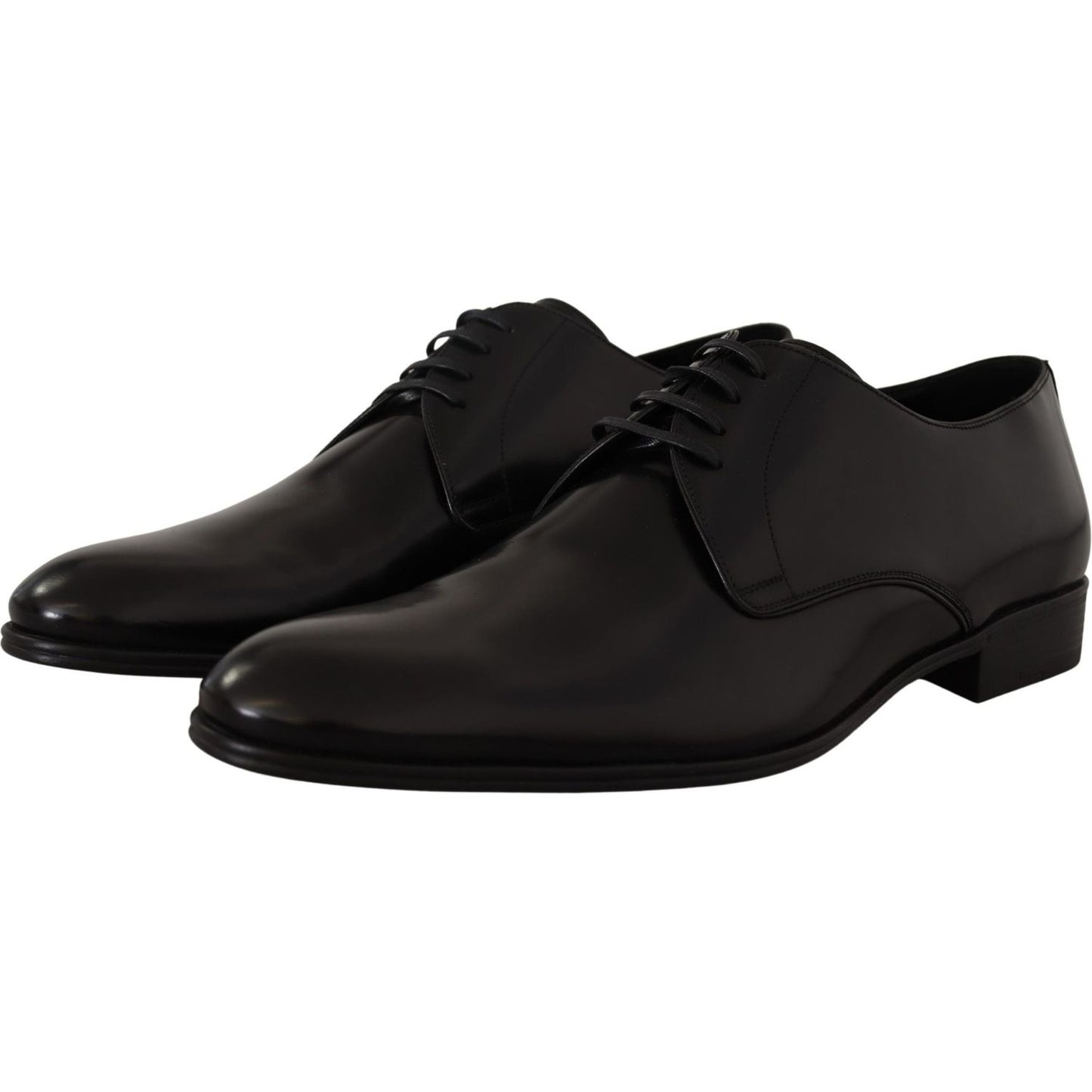 Dolce & Gabbana Black Leather Lace Up Formal Derby Shoes Dolce & Gabbana