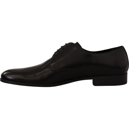 Dolce & Gabbana Black Leather Lace Up Formal Derby Shoes Dolce & Gabbana