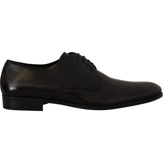 Dolce & Gabbana Black Leather Lace Up Formal Derby Shoes Dolce & Gabbana