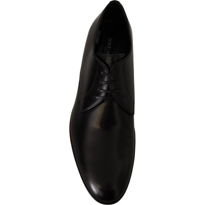 Dolce & Gabbana Black Leather Lace Up Formal Derby Shoes Dolce & Gabbana