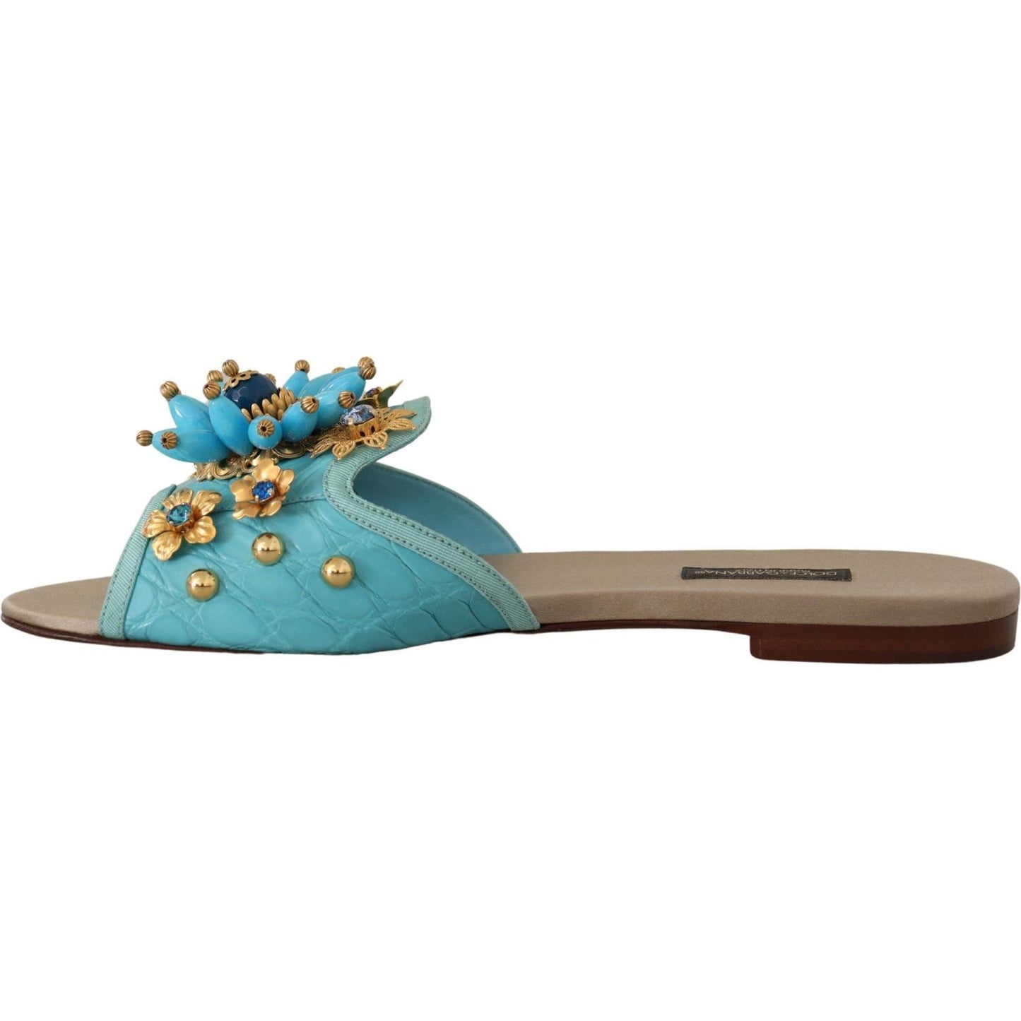 Dolce & Gabbana Exquisite Crystal-Embellished Exotic Leather Sandals Dolce & Gabbana