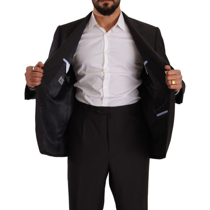 Domenico Tagliente Gray Polyester Single Breasted Formal Suit
