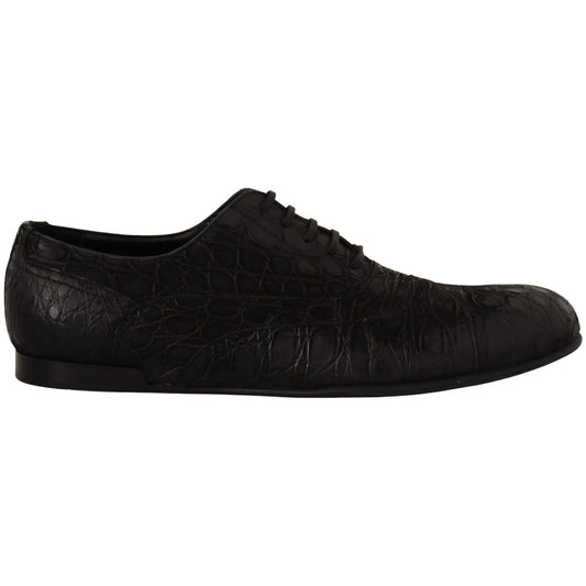Dolce & Gabbana Black Caiman Leather Mens Oxford Shoes Dolce & Gabbana