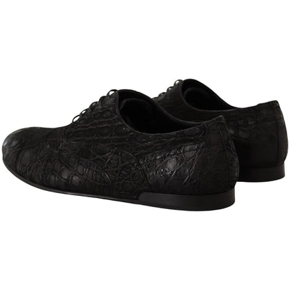 Dolce & Gabbana Black Caiman Leather Mens Oxford Shoes Dolce & Gabbana