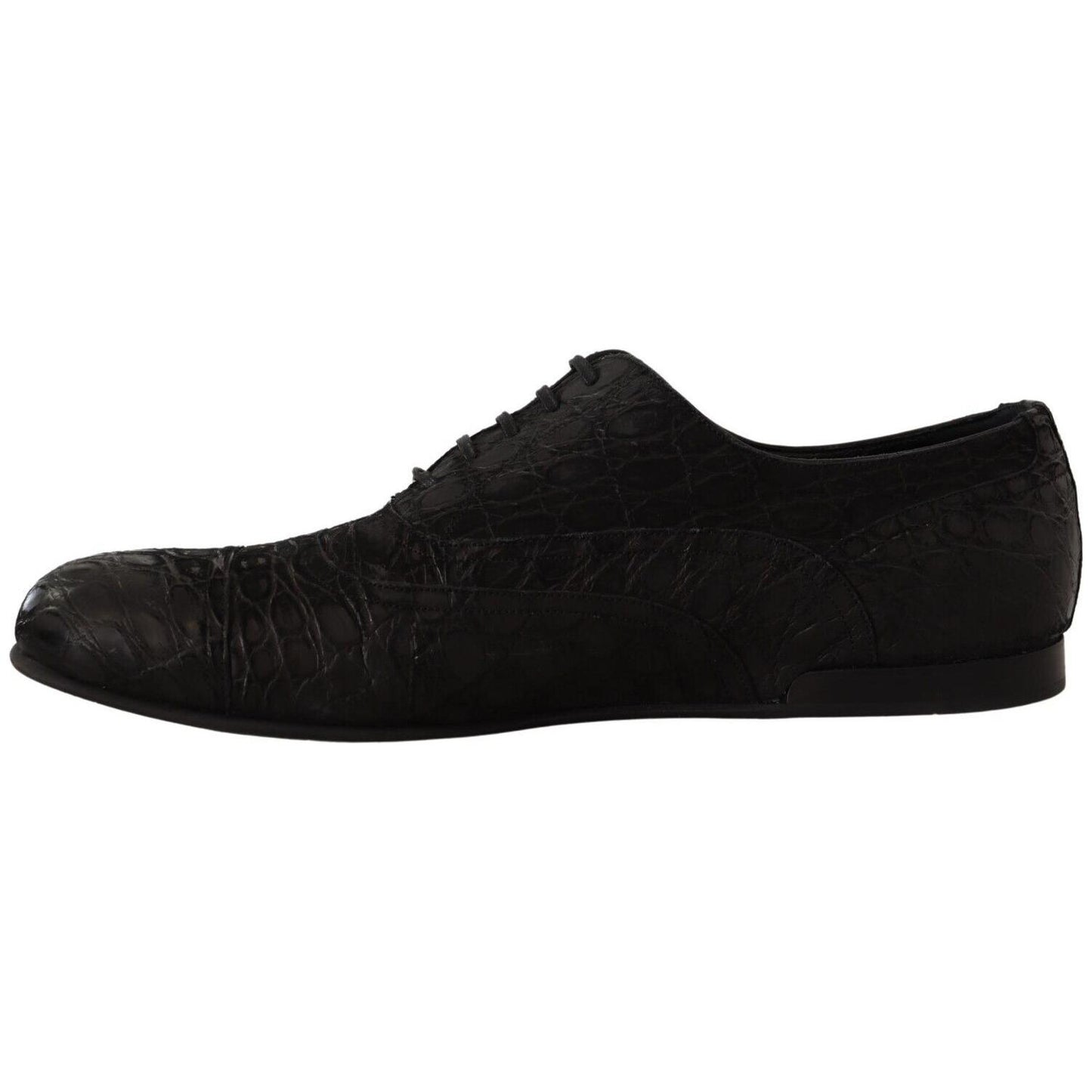 Dolce & Gabbana Black Caiman Leather Mens Oxford Shoes Dolce & Gabbana
