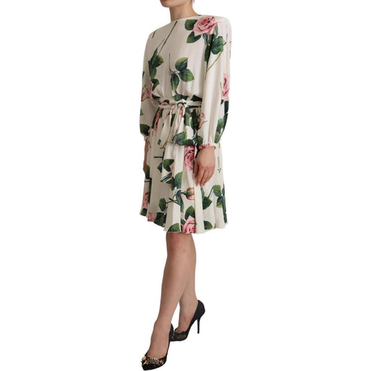 Dolce & Gabbana Elegant Silk Floral A-Line Dress Dolce & Gabbana