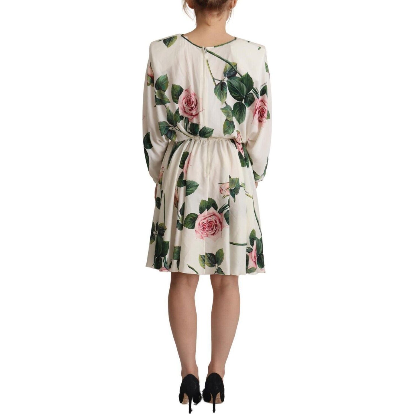 Dolce & Gabbana Elegant Silk Floral A-Line Dress Dolce & Gabbana