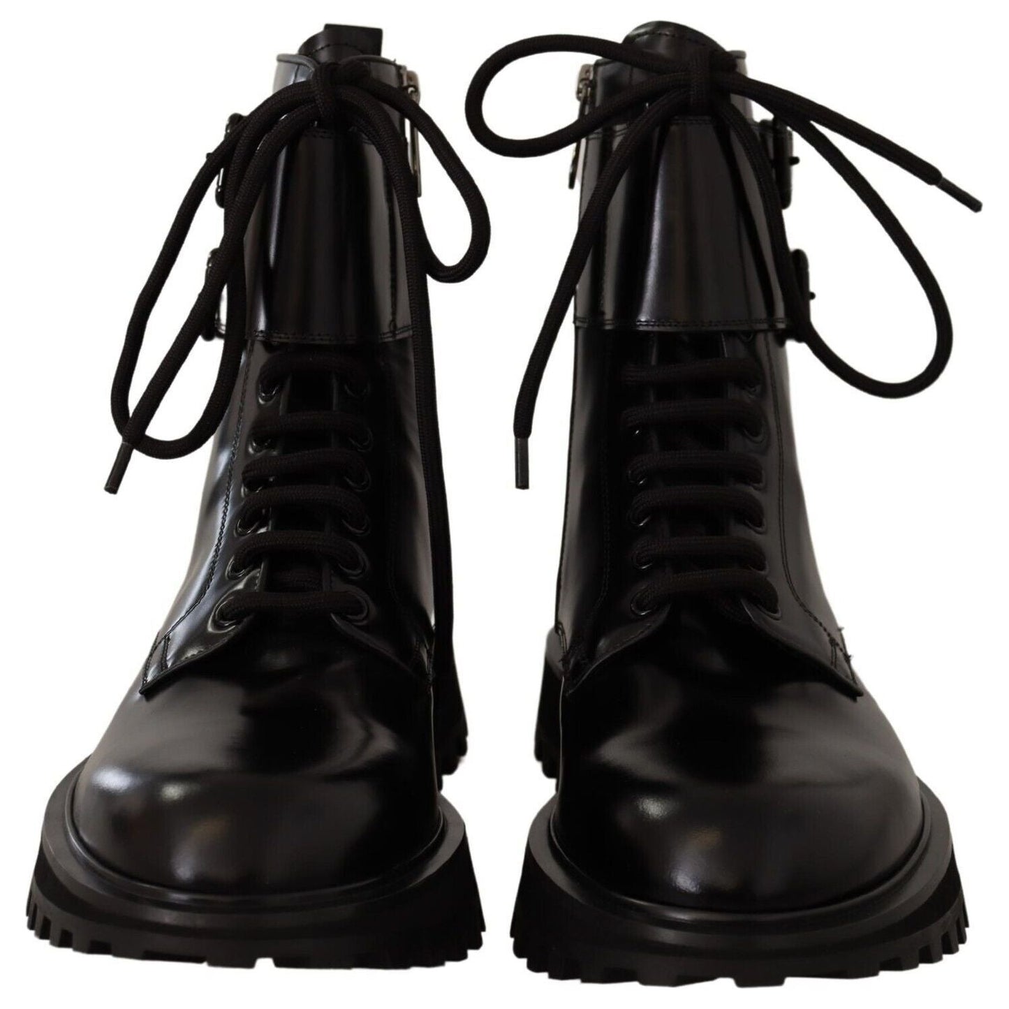 Dolce & Gabbana Elegant Black Leather Ankle Boots Dolce & Gabbana