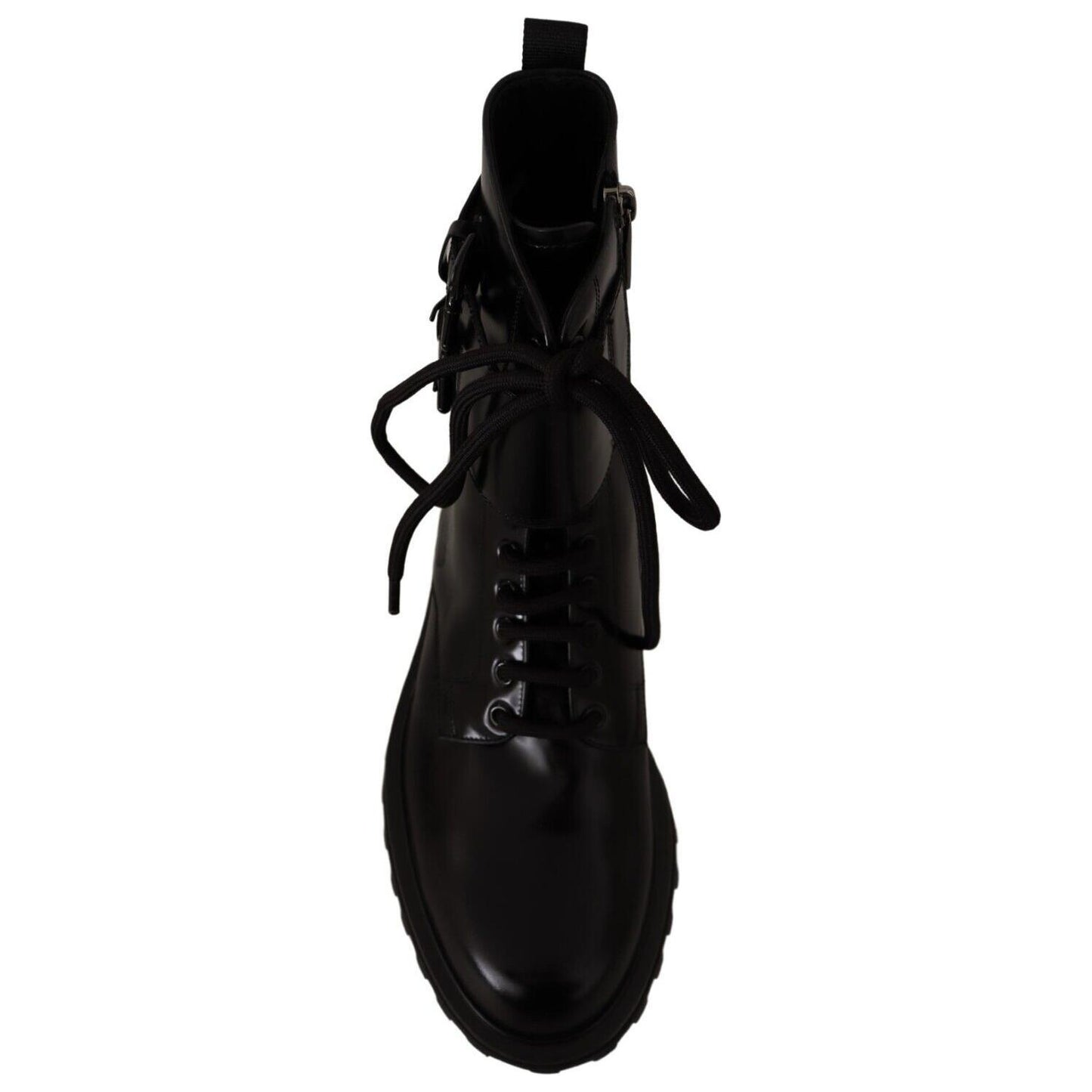 Dolce & Gabbana Elegant Black Leather Ankle Boots Dolce & Gabbana