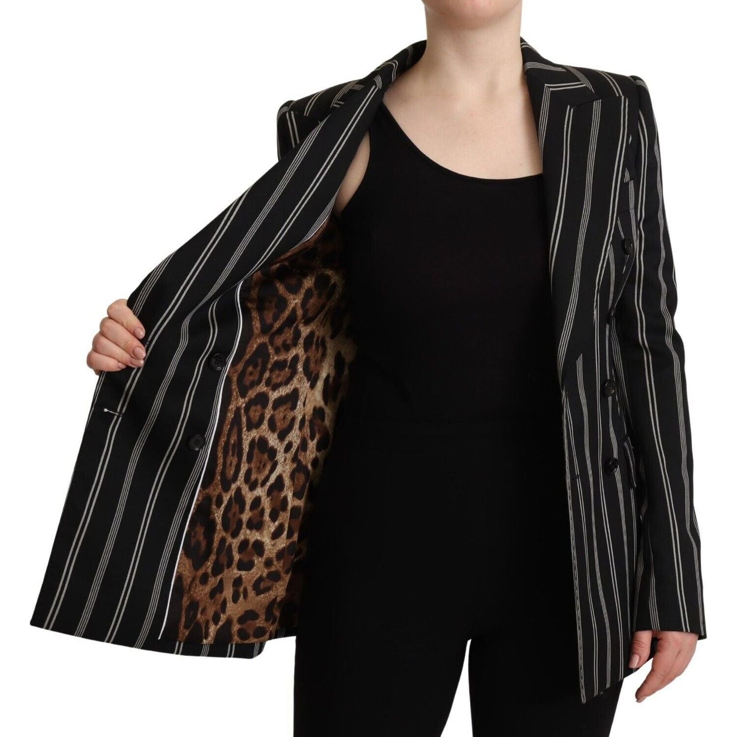 Dolce & Gabbana Elegant Striped Wool Stretch Jacket Dolce & Gabbana