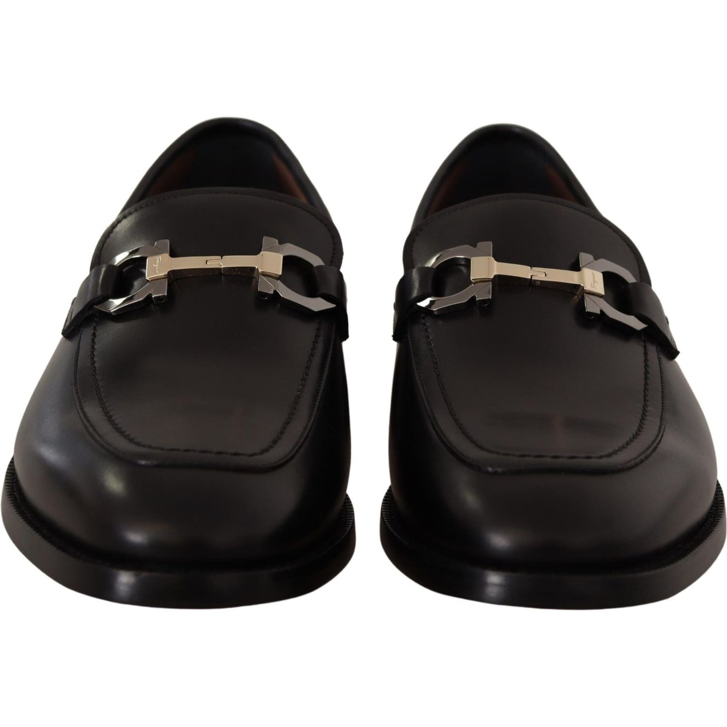 Salvatore Ferragamo Black Calf Leather Moccasin Formal Shoes Salvatore Ferragamo