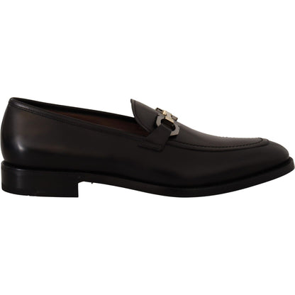 Salvatore Ferragamo Black Calf Leather Moccasin Formal Shoes Salvatore Ferragamo