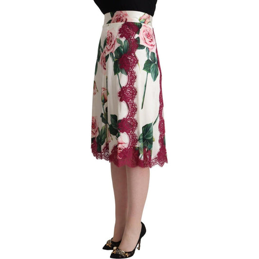 Dolce & Gabbana Elegant Floral A-Line Midi Skirt Dolce & Gabbana