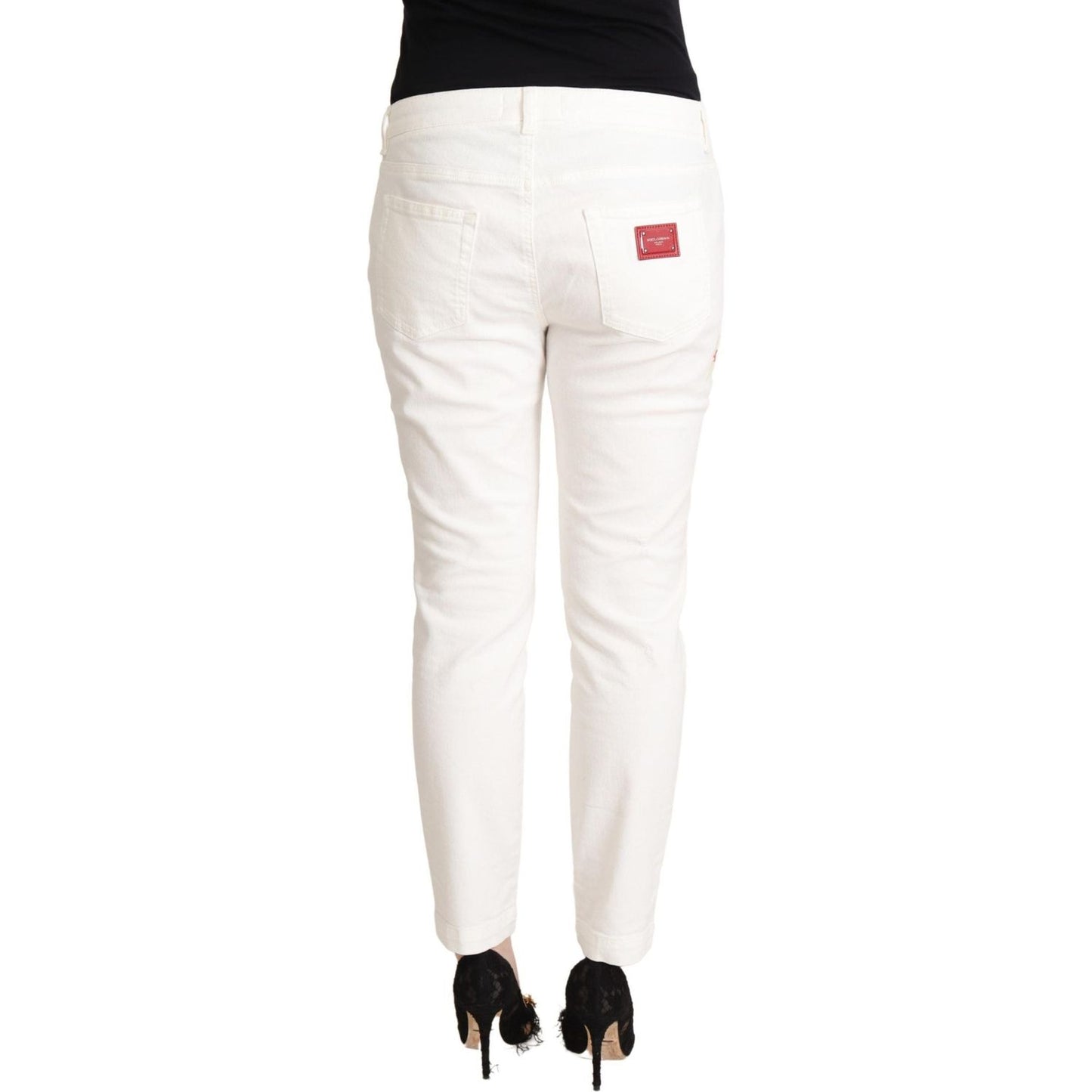 Dolce & Gabbana Elegant White Skinny Denim Jeans Dolce & Gabbana