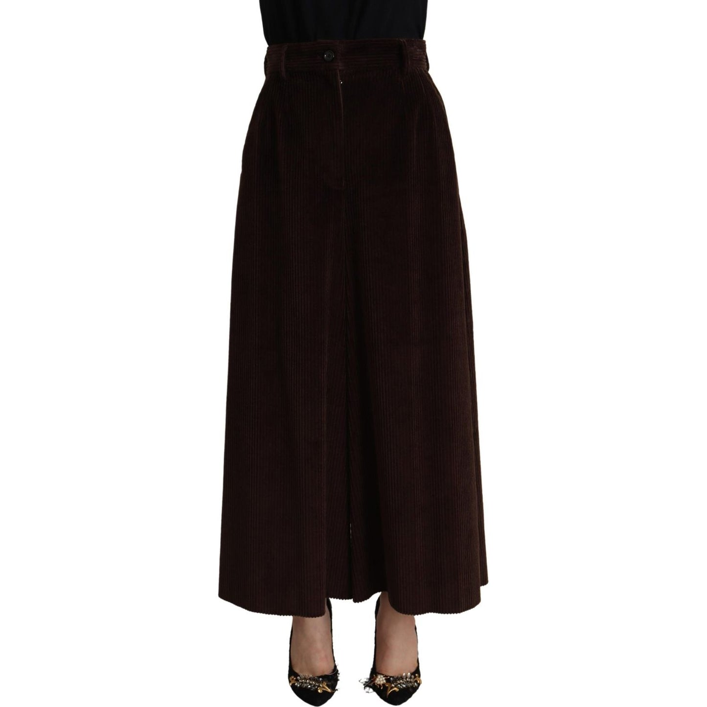 Dolce & Gabbana Chic Bordeaux High-Waisted Corduroy Pants Dolce & Gabbana