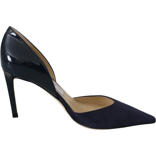 Jimmy Choo Elegant Navy Suede Pointed Toe Pumps Jimmy Choo