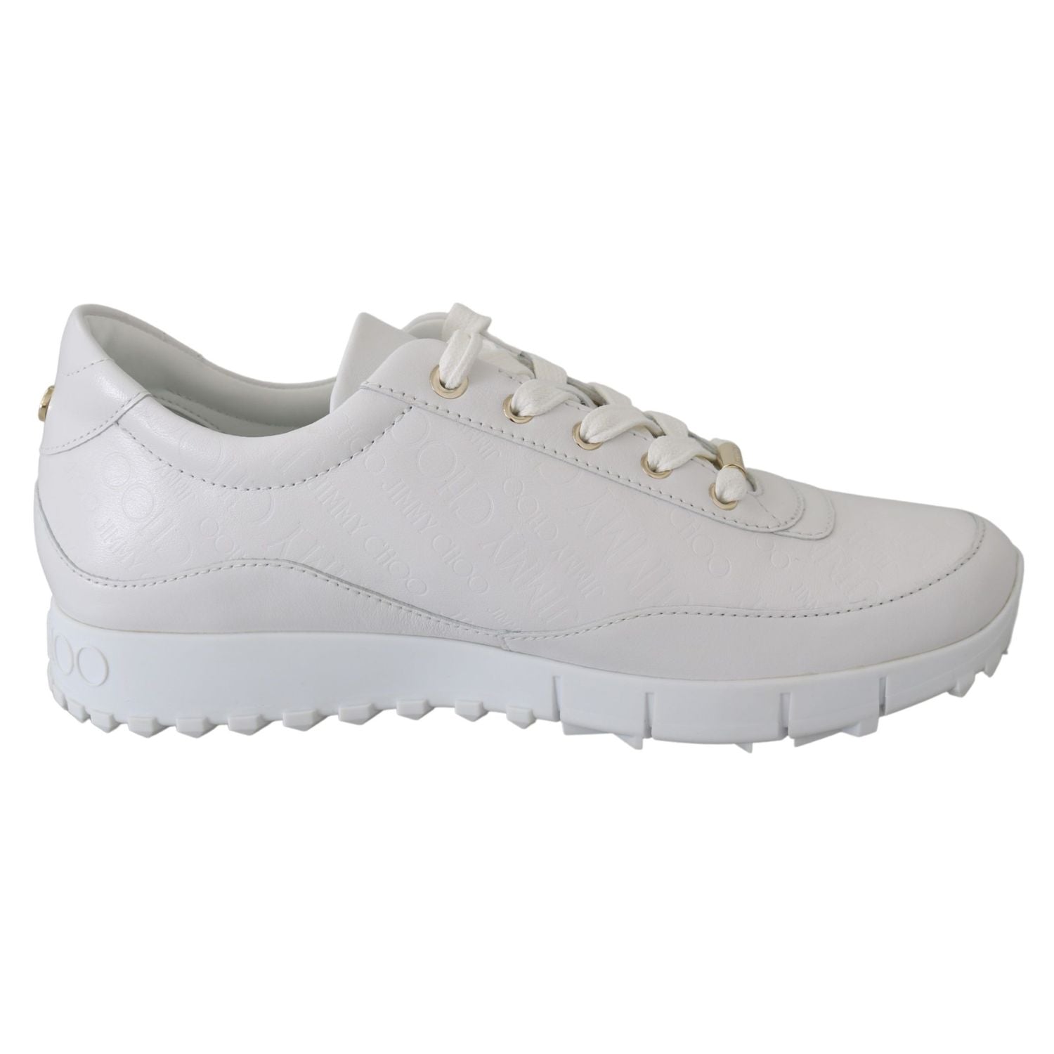 Jimmy Choo White Leather Monza Sneakers