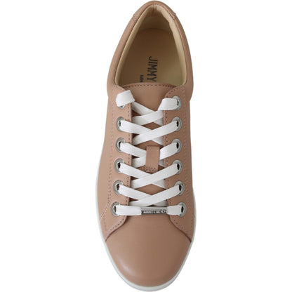 Jimmy Choo Powder Pink Leather Cash Sneakers