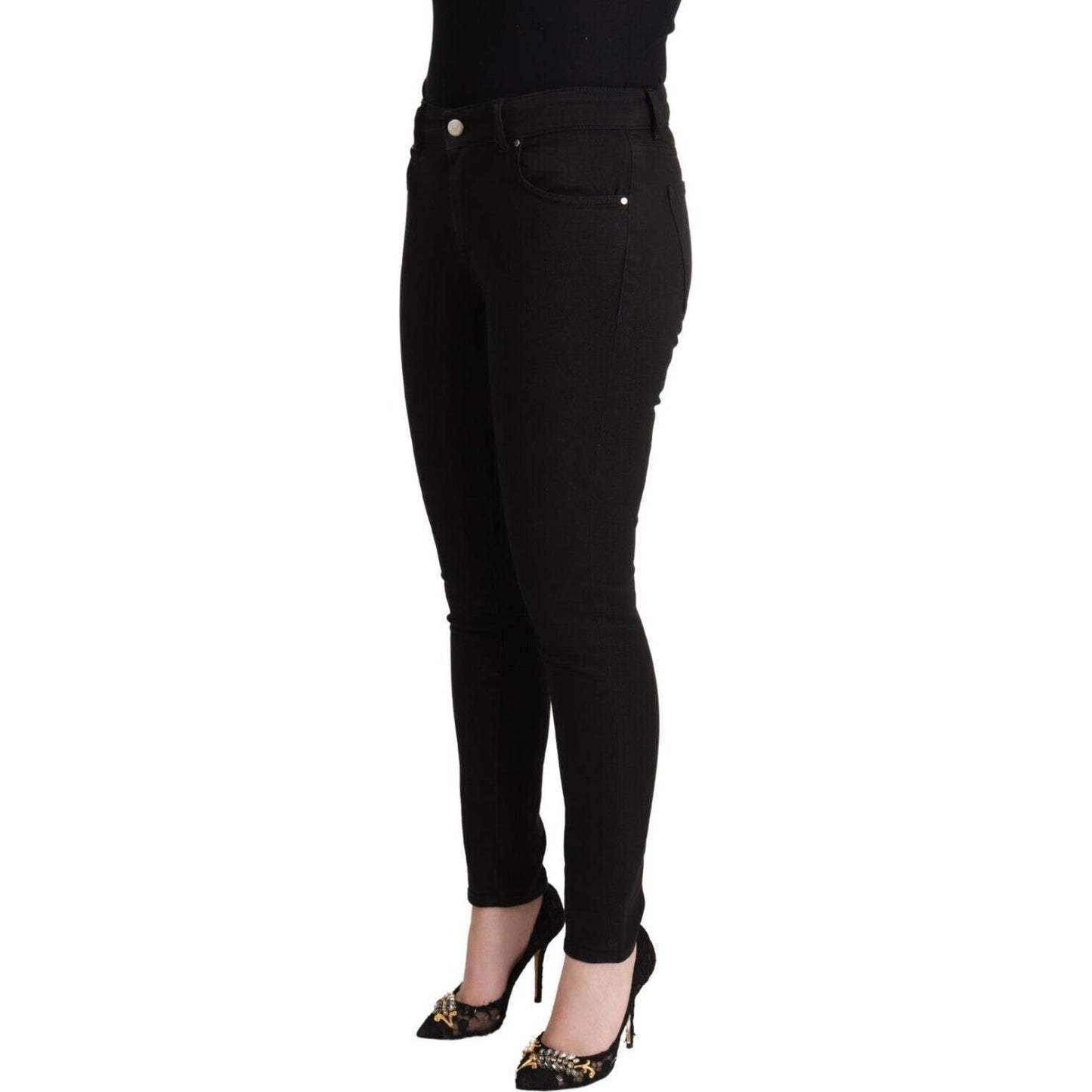 Dolce & Gabbana Chic Slim Fit Black Denim Jeans Dolce & Gabbana