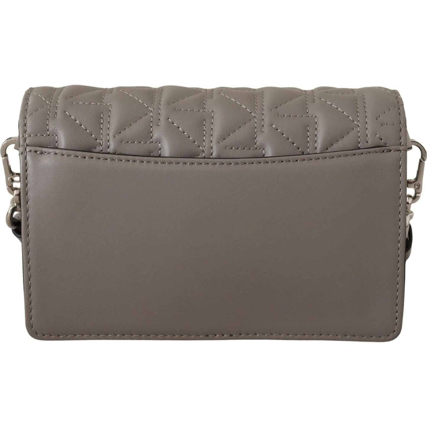 Karl Lagerfeld Elegant Grey Leather Crossbody Bag Karl Lagerfeld