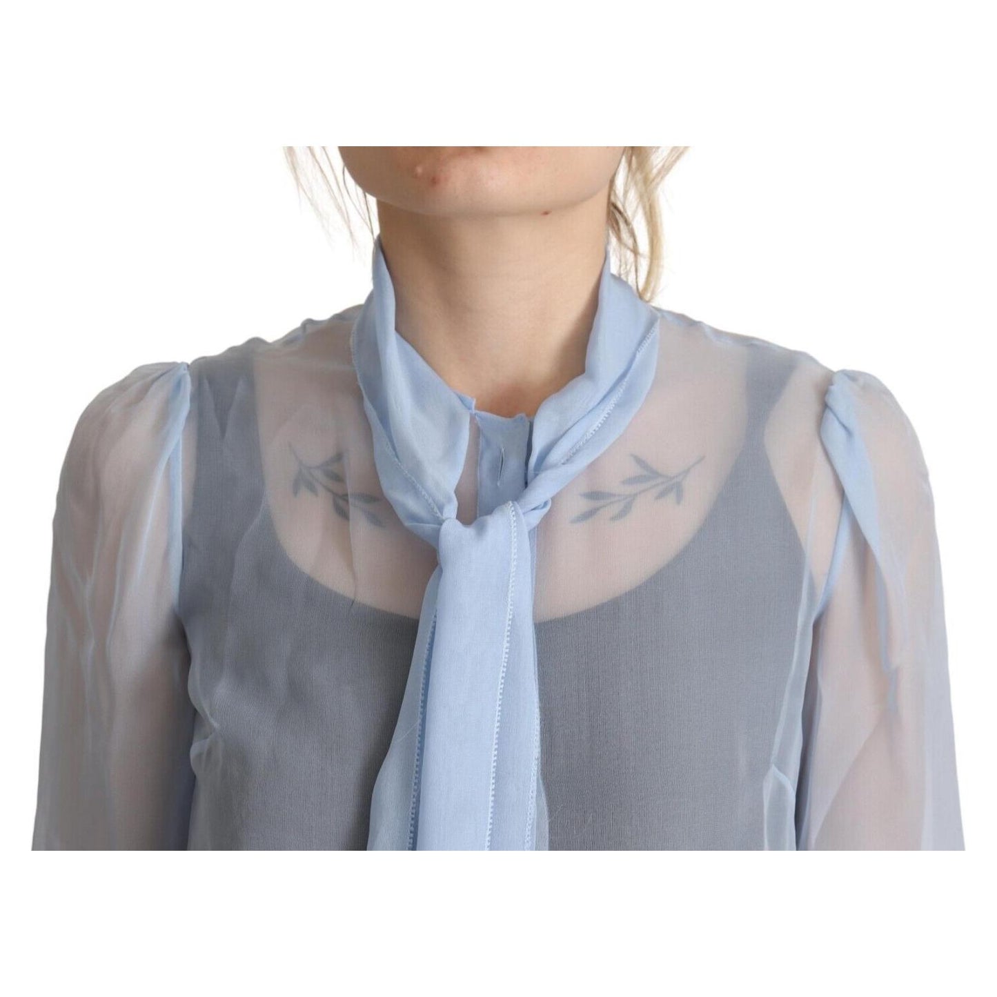 Dolce & Gabbana Elegant Silk Ascot Collar Blouse Dolce & Gabbana