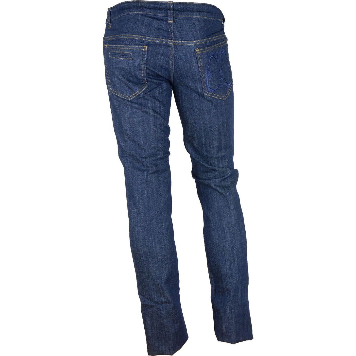 Cavalli Class Blue Cotton Jeans & Pants