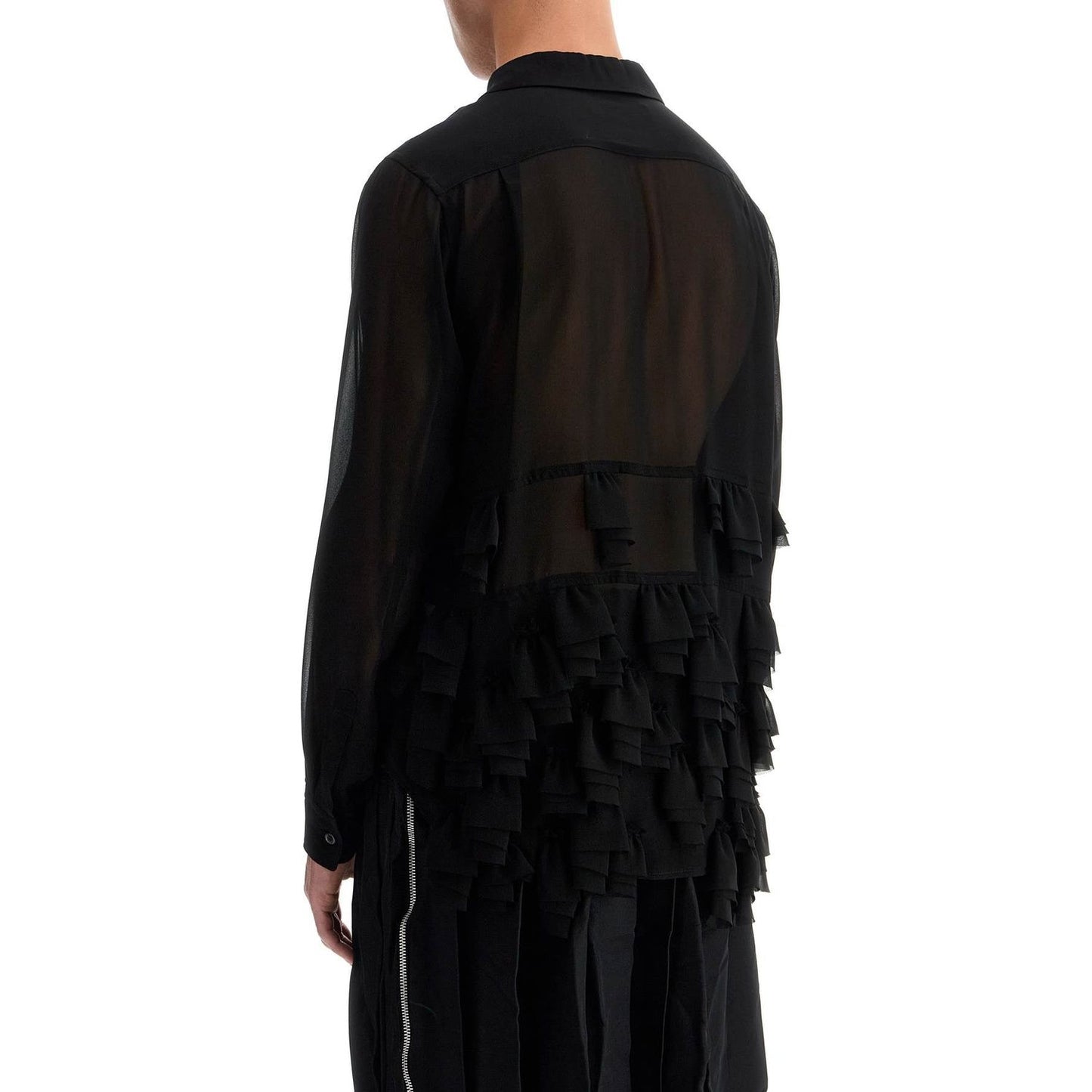 COMME DES GARCONS BLACK georgette blouse with ruffles Shirts COMME DES GARCONS BLACK Black