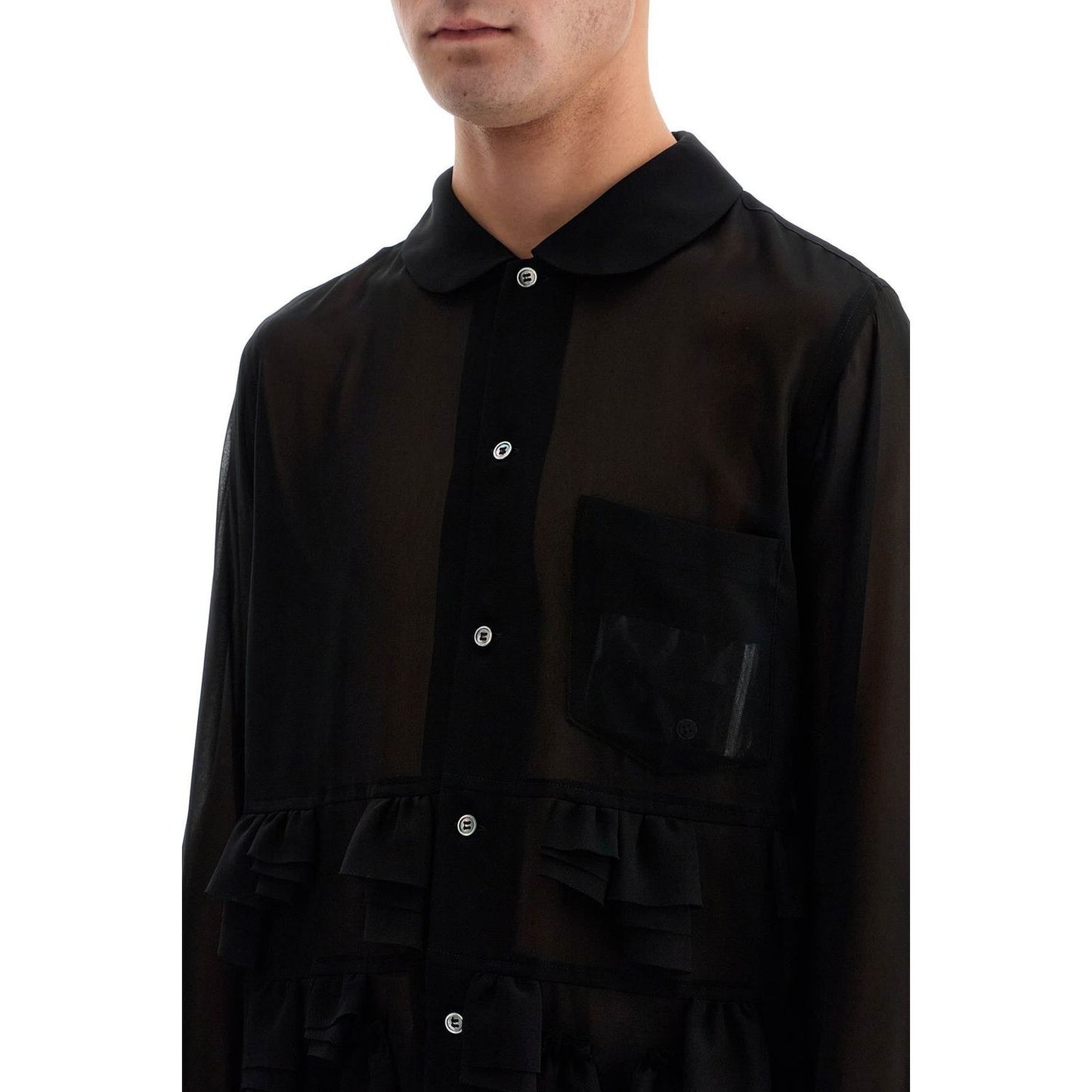 COMME DES GARCONS BLACK georgette blouse with ruffles Shirts COMME DES GARCONS BLACK Black