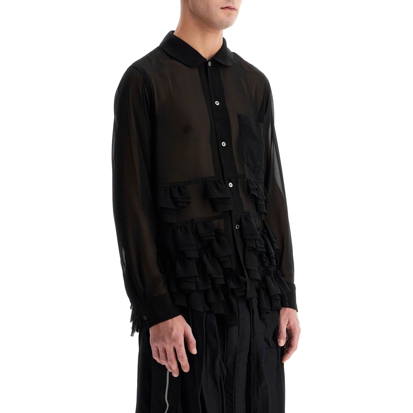 COMME DES GARCONS BLACK georgette blouse with ruffles Shirts COMME DES GARCONS BLACK Black
